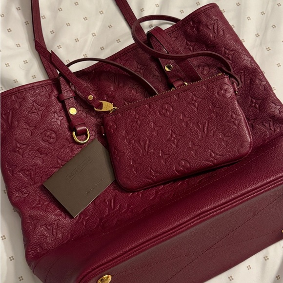 Authentic Louis Vuitton Monogram Empreinte Citadine PM Tote Bag Red - Picture 12 of 16